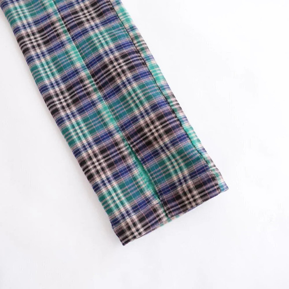 Urban Outfitters Green and Navy Checker Print Skinny Pants Size  4 - Picture 4 of 13